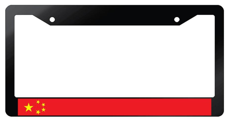 China Glossy Black Plastic License Plate Frame World Flags  Mod-GRAPH9856236-6897