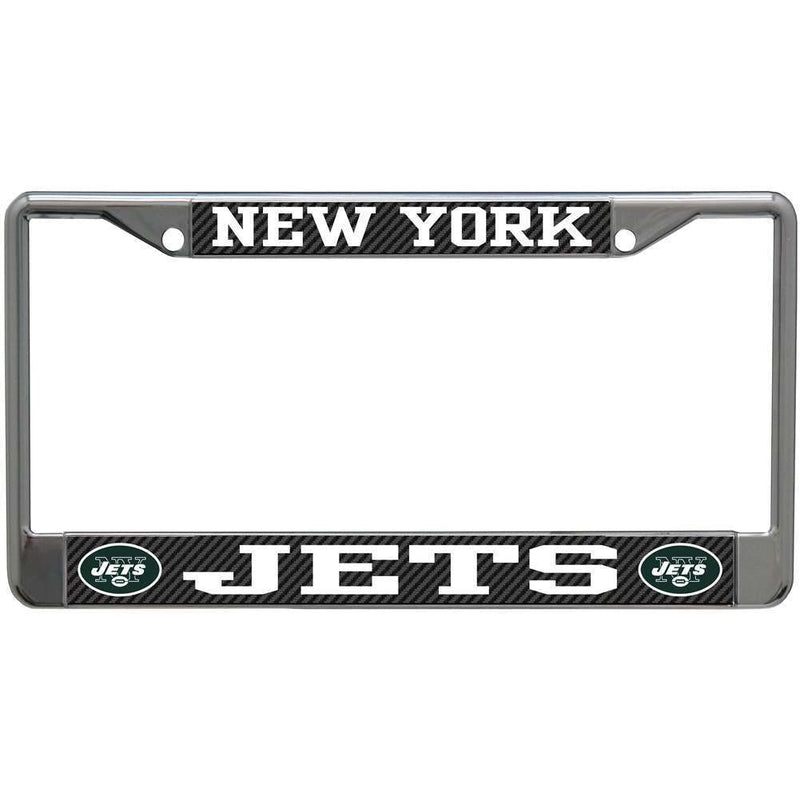 NFL New York Jets Metal License Plate Frame - Carbon Fiber