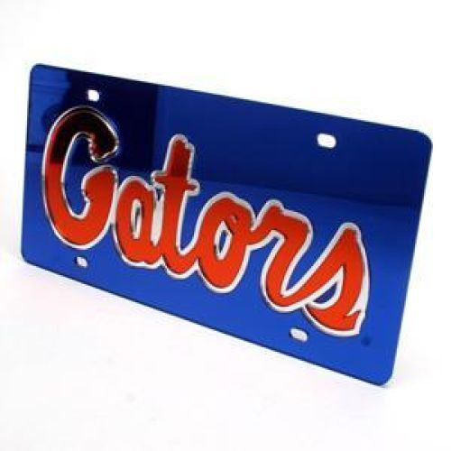 NCAA Florida Gators Inlaid Acrylic License Plate -blue Background