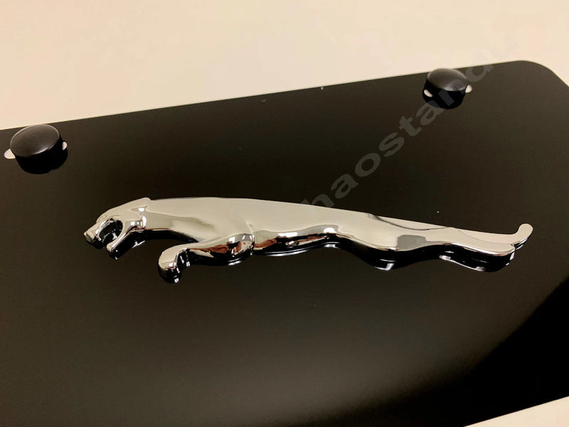 1x 3D "Jaguar LEAPER Badge" emblem Aluminum BLACK Color Front Plate RUST FREE