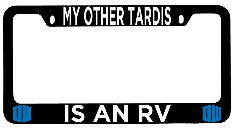 Black METAL License Plate Frame Auto Accessory My Other Tardis Is An RV  Mod-GRAPH9856236-10142