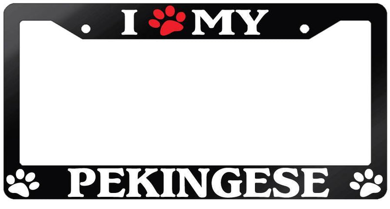 Glossy Black License Plate Frame I (PAW) MY PEKINGESE Auto Accessory 494  Mod-GRAPH9856236-7099