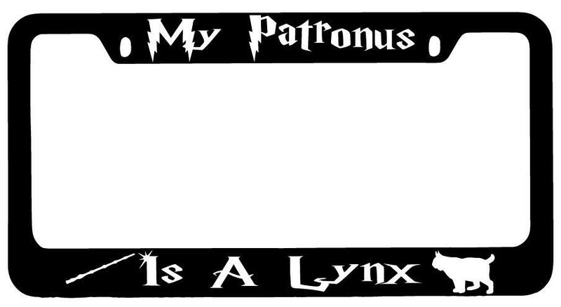 My Patronus Is A Lynx Black METAL License Plate Frame Auto For Harry Potter  Mod-GRAPH9856236-9299