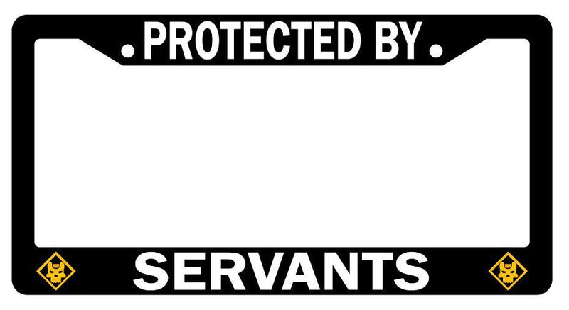 Protected By Servants (Assassin) Black Plastic License Plate Frame Fate  Mod-GRAPH9856236-3292