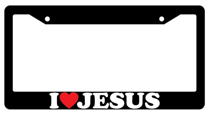 I Heart Jesus Black Plastic License Plate Frame  Mod-GRAPH9856236-215