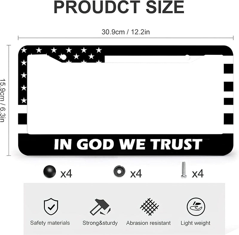 In God We Trust American Flag License Plate Frame