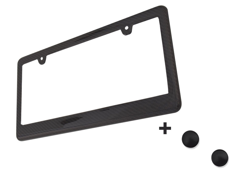 REAL 2PCS 100% CARBON FIBER LICENSE Plate Frame COVER ORIGINAL 3K JDM /FF A2