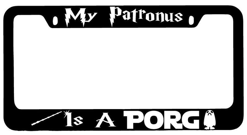 My Patronus Is A Porg Black METAL License Plate Frame Auto For Harry Potter  Mod-GRAPH9856236-9292