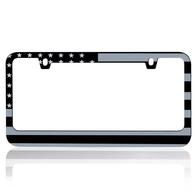 Stainless-Steel Metal Matte American USA Flag License Plate Frame Universal Fit