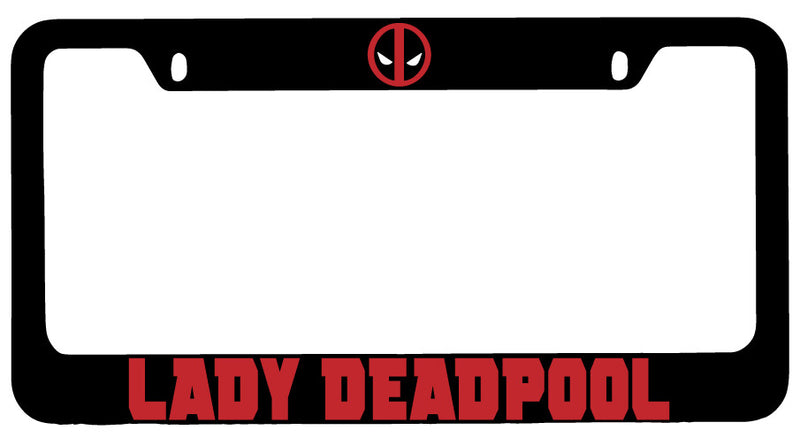 Lady For Deadpool Design 2A Black METAL License Plate Frame For Deadpool  Mod-GRAPH9856236-9620