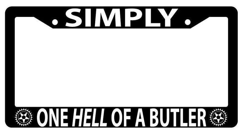 Simply One Hell Of A Butler Black Plastic License Plate Frame Black Butler  Mod-GRAPH9856236-521