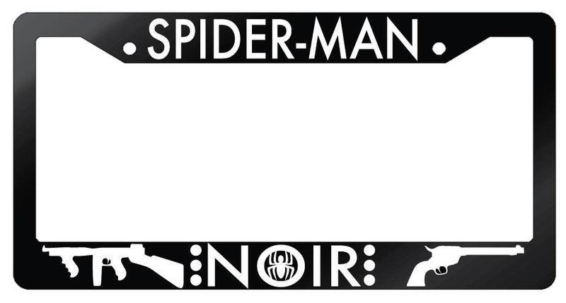 Spider Man Noir Glossy Black Plastic License Plate Frame For Marvel  Mod-GRAPH9856236-7577