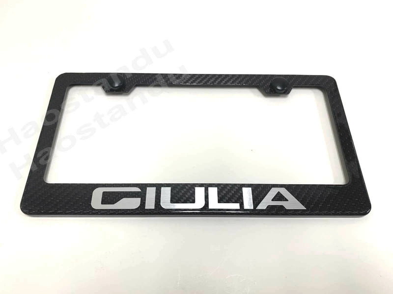 1x GIULIA Real 3K Twill Weave CARBON FIBER License Plate Frame Holder