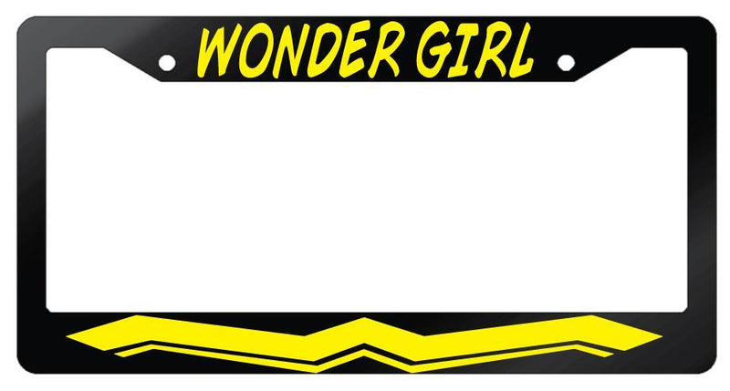 Wondergirl (Design 2) Glossy Black Plastic License Plate Frame DC  Mod-GRAPH9856236-7236