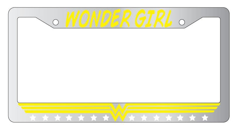 Wonder Girl Chrome License Plate Frame Accessory DC  Mod-GRAPH9856236-4253