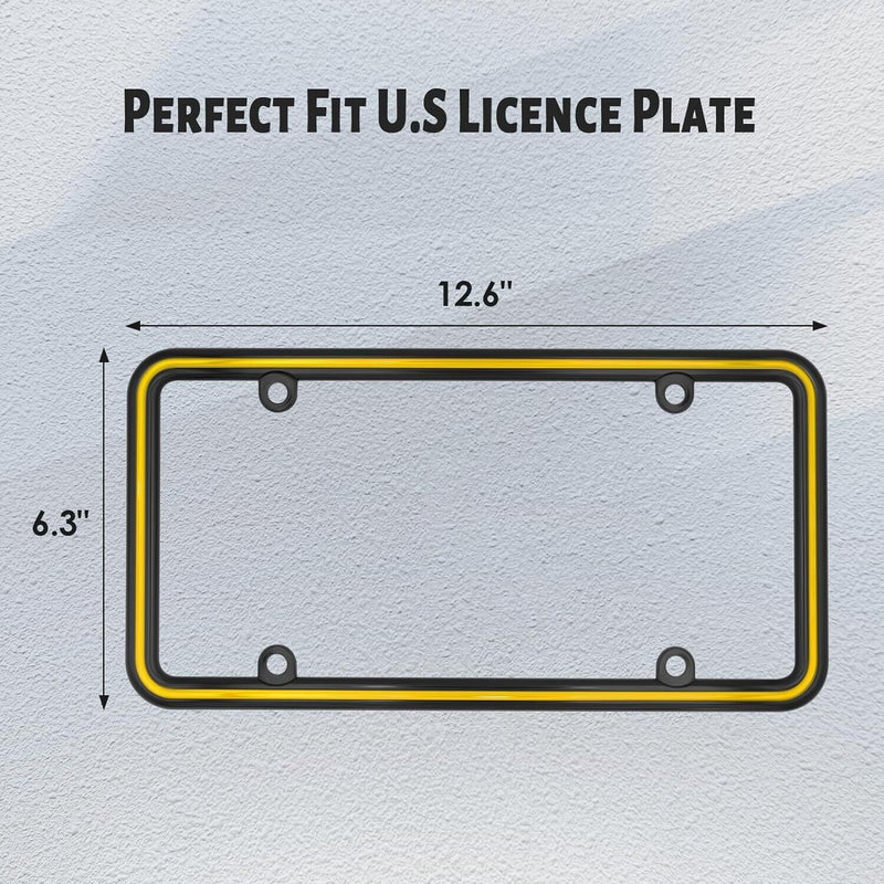 Black California License Plate Frame Yellow Legacy Edition Heavy Metal