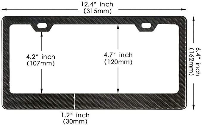 One Carbon Fiber License Plate Cover Frame Tag Holder Trim Jdm Car Real 100%