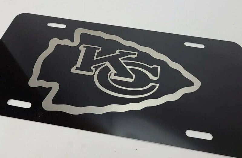 KC Chiefs Kanas City aluminum license plate laser etched car front tag Man Cave