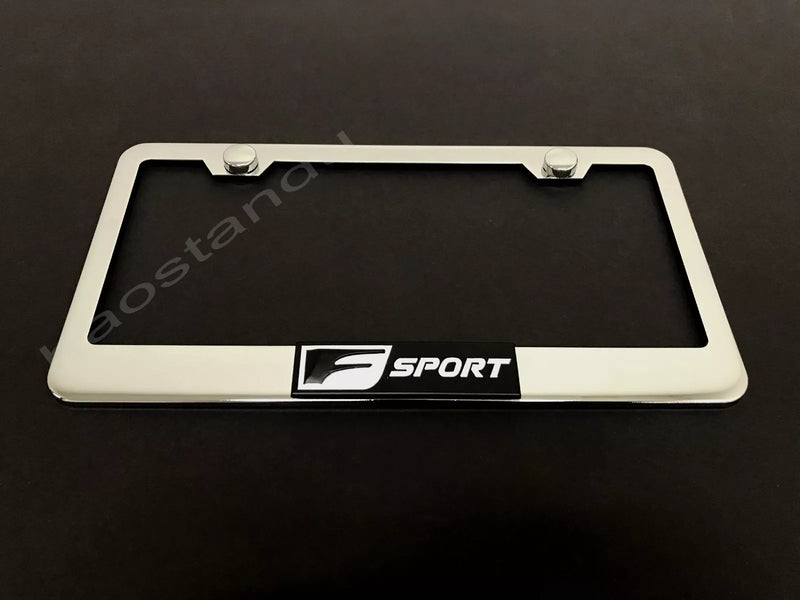 1x F SPORT 3D Emblem STAINLESS STEEL License Plate Frame RUST FREE + Screw Cap