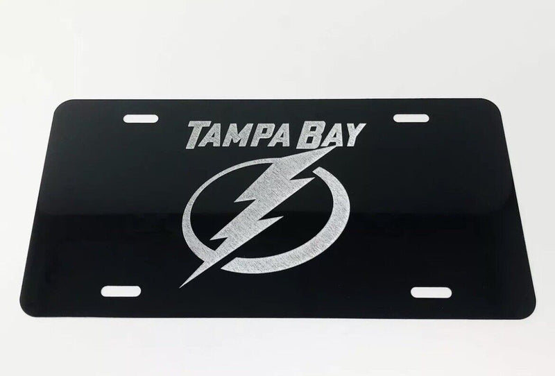 Tampa Bay Lightning 1 Logo Car Tag Diamond Etched on Aluminum License Plate