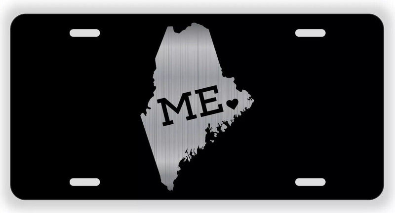 Maine Abbreviation Love License Plate Tag Vanity Front Aluminum 6 By 12 Inches