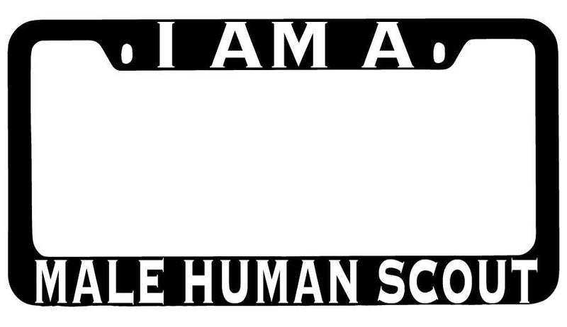 I Am A Male Human Scout Black METAL License Plate Frame RPG  Mod-GRAPH9856236-8474