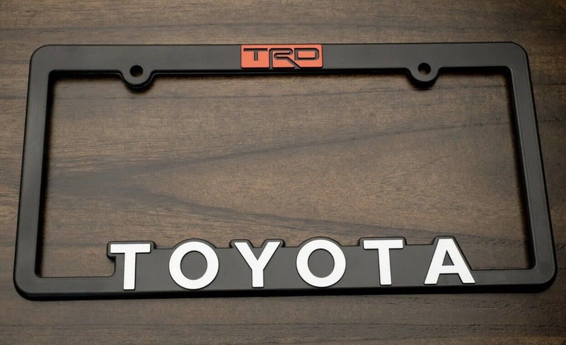 Fits Toyota-TRD-Custom-License-Plate-Frame-TRD-Offroad-Tacoma-FJ-Cruiser-4x4