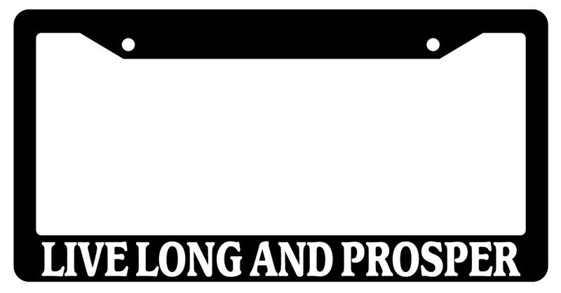 Black License Plate Frame "Live Long And Prosper" Auto Accessory Novelty 63  Mod-GRAPH9856236-3912