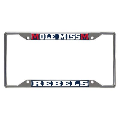 Fanmats NCAA Ole Miss Rebels Chrome Metal License Plate Frame