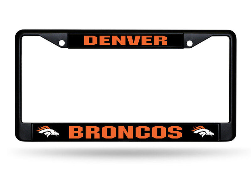 Denver Broncos Authentic Metal BLACK License Plate Frame Auto Truck Car NWT