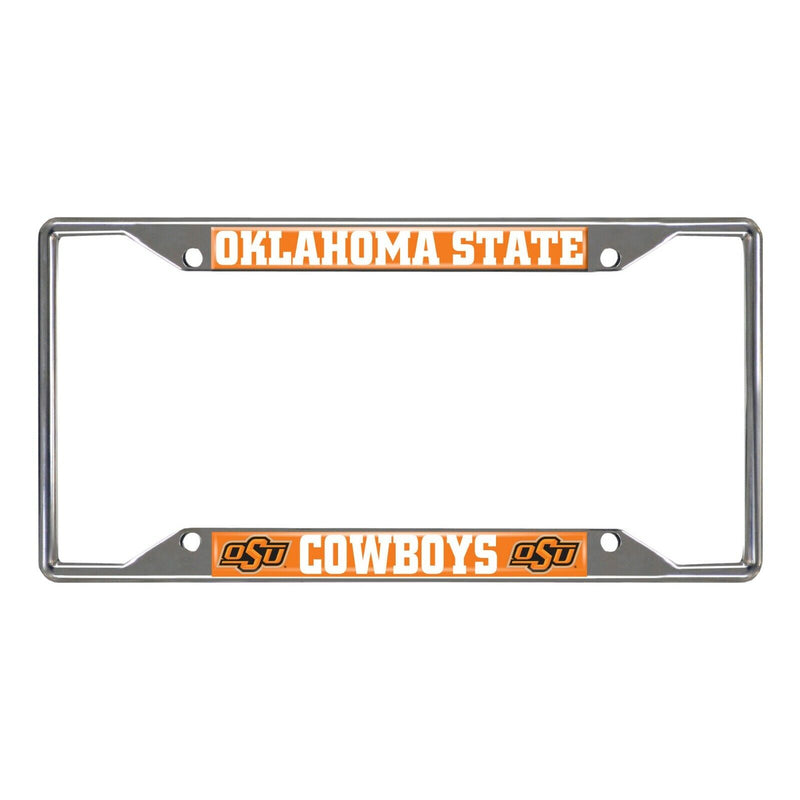 Fanmats NCAA Oklahoma State Cowboys Chrome Metal License Plate Frame