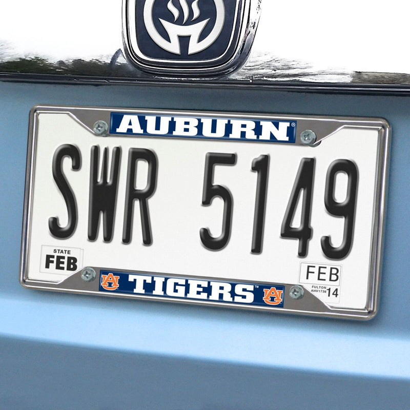 Fanmats NCAA Auburn Tigers Chrome Metal License Plate Frame