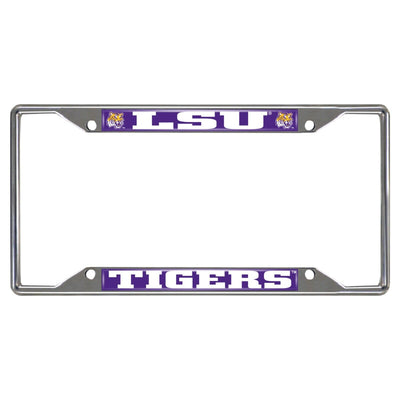 Fanmats NCAA LSU Tigers Chrome Metal License Plate Frame