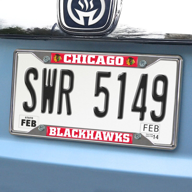 Fanmats NHL Chicago Blackhawks Chrome Metal License Plate Frame