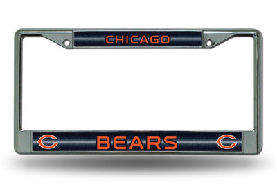 Chicago Bears BLING Metal Chrome License Plate Frame Auto Truck Car NWT Football