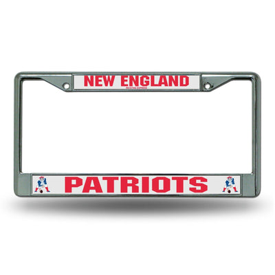 New England Patriots RETRO Metal Chrome License Plate Frame Auto Truck Car NWT
