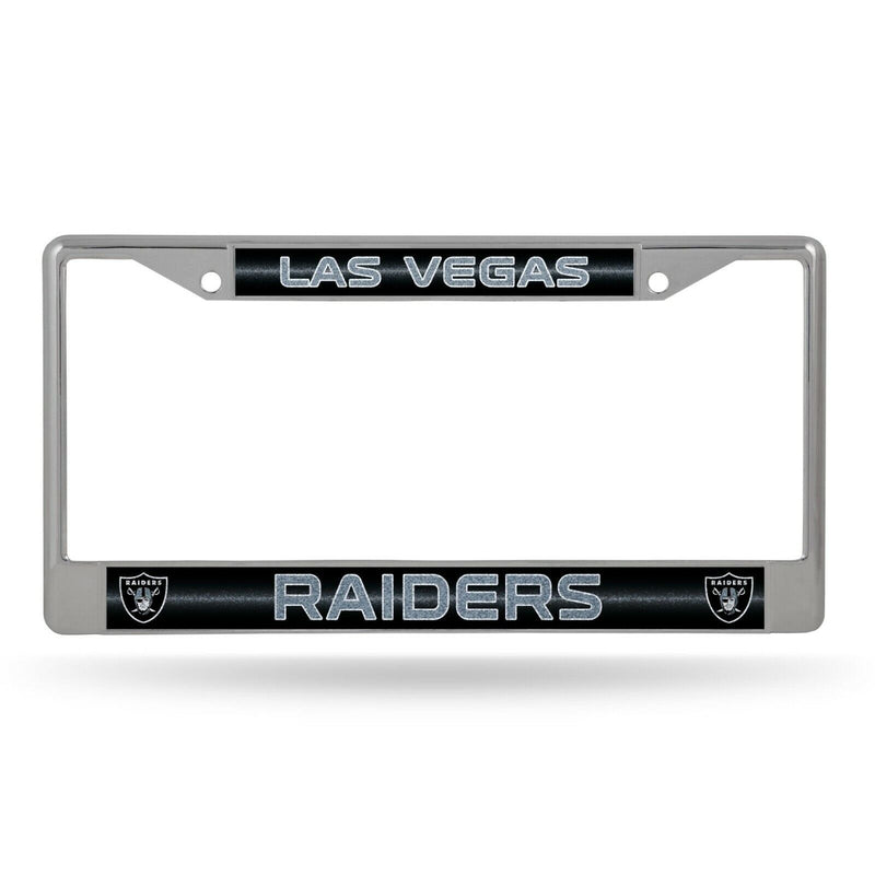 Las Vegas Raiders BLING Metal Chrome License Plate Frame Auto Truck Car NWT