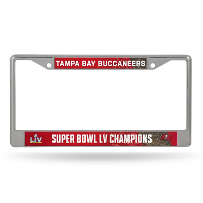 Tampa Bay Buccaneers Super Bowl LV Champions Metal Chrome License Plate Frame