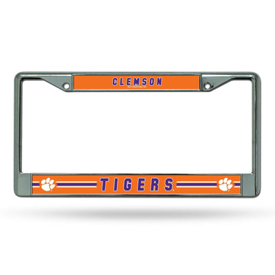 Clemson Tigers COLOR Metal Chrome License Plate Frame Auto Truck Car NWT