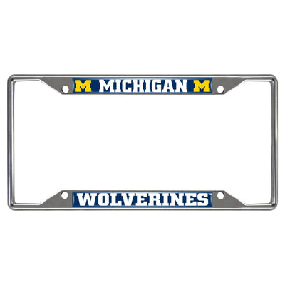 Fanmats NCAA Michigan Wolverines Chrome Metal License Plate Frame