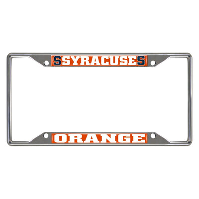 Marco De Placa Base De Metal Cromado Naranja Fanmats NCAA Syracuse