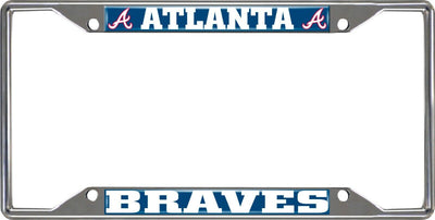 Fanmats MLB Atlanta Braves Chrome Metal License Plate Frame