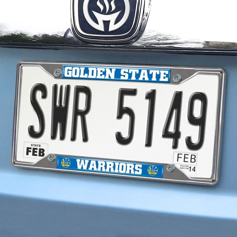 Fanmats NBA Golden State Warriors Chrome Metal License Plate Frame