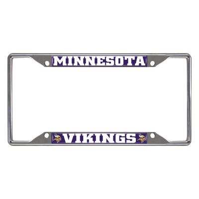 Fanmats NFL Minnesota Vikings Chrome Metal License Plate Frame