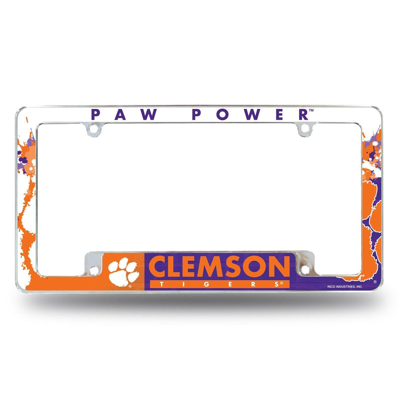 Clemson Tigers Chrome ALL over Premium License Plate Frame Cover Truck Car