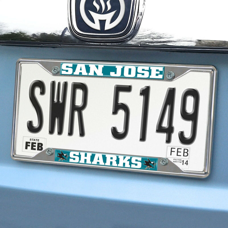 Fanmats NHL San Jose Sharks Chrome Metal License Plate Frame