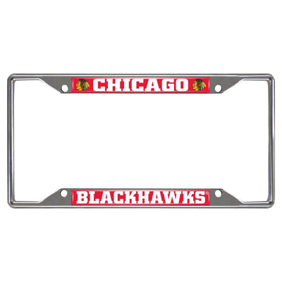 Fanmats NHL Chicago Blackhawks Chrome Metal License Plate Frame