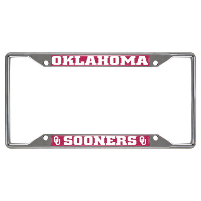 Fanmats NCAA Oklahoma Sooners Chrome Metal License Plate Frame