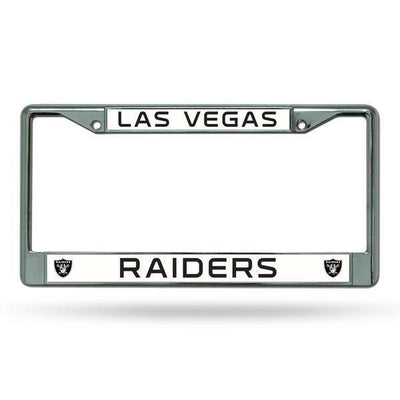 Las Vegas Raiders WHITE Metal Chrome License Plate Frame Auto Truck Car NWT NFL
