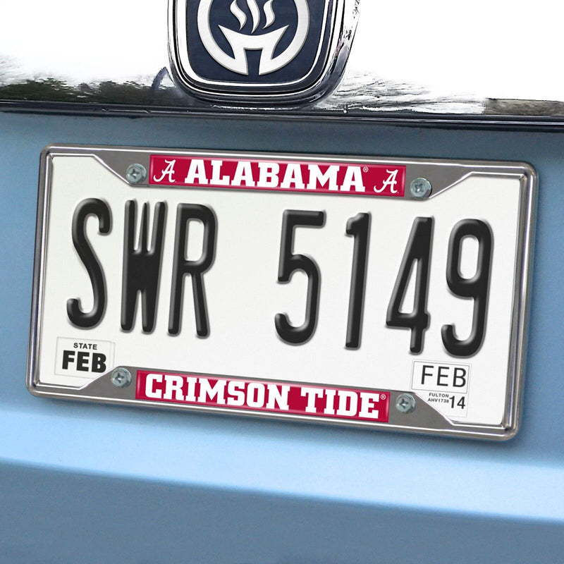 Fanmats NCAA Alabama Crimson Tide Chrome Metal License Plate Frame